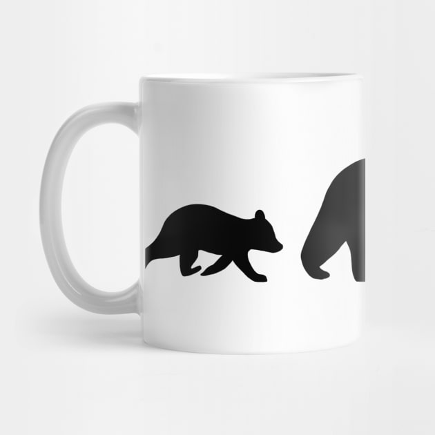 Grizzly Bear Family Silhouettes | Mama Bear with Cubs by Coffee Squirrel